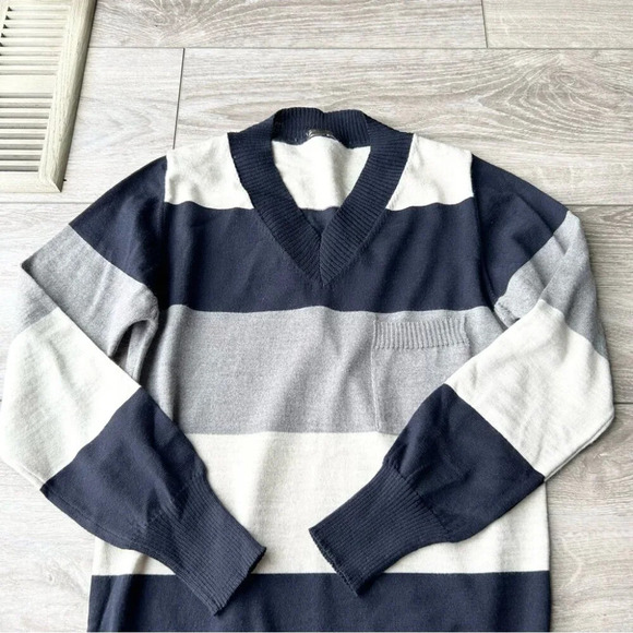 Ragno Y2K Pure Wool V  Neck Pullover Sweater Mini Dress Made in Italy - Picture 5 of 15